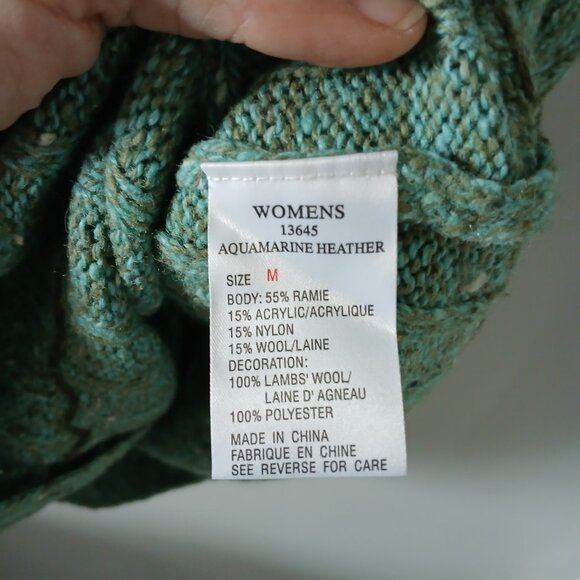 Woolrich Lambs Wool Blend Zip Sweater Vest Womens Medium Aquamarine Heather - Picture 2 of 8